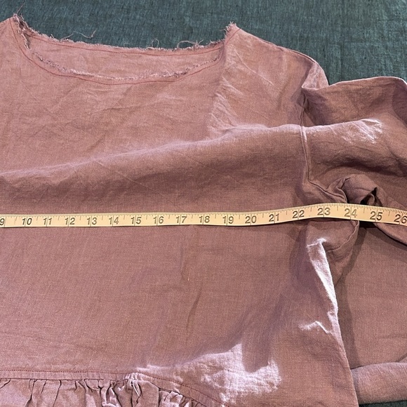 Adorable matching linen set wide leg w/ peplum top in excellent condition - Picture 7 of 7